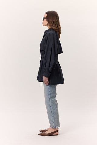 Trench-Style Shirt Navy Blue