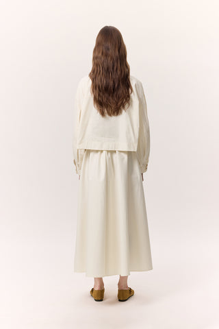 Cropped Shirt With Large Pockets Soft Yellow