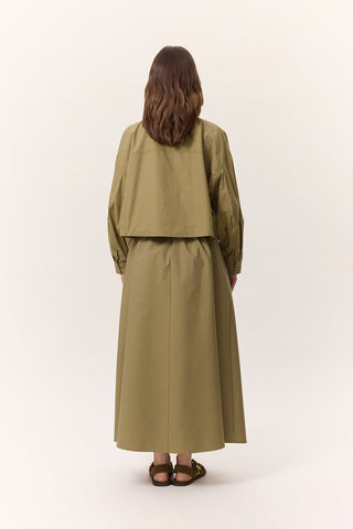 Cropped Shirt With Large Pockets Khaki