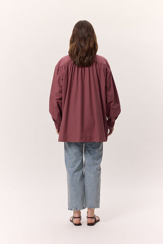 Gathered Oversized Shirt Dusty Rose