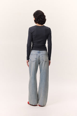 Uzun Kollu Yakalı Bodysuit Lacivert