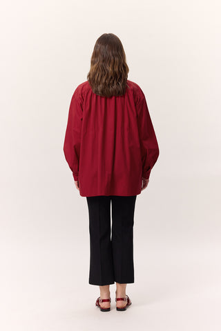 Gathered Oversized Shirt Red