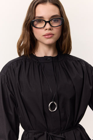 Gathered Oversized Shirt Black