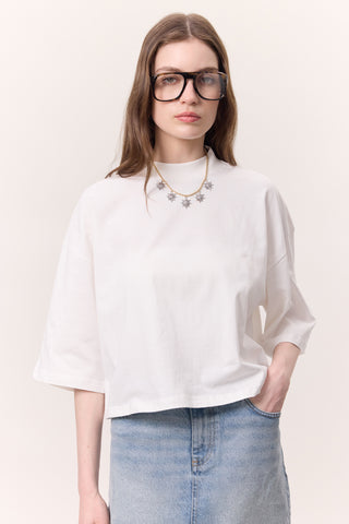 Short-Sleeve Crop T-Shirt Ecru