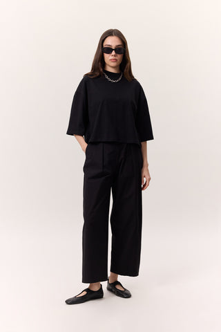 Short-Sleeve Crop T-Shirt Black