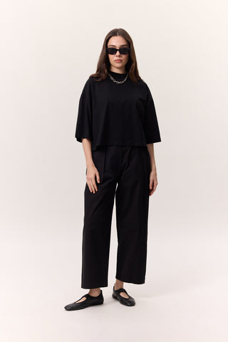 Short-Sleeve Crop T-Shirt Black