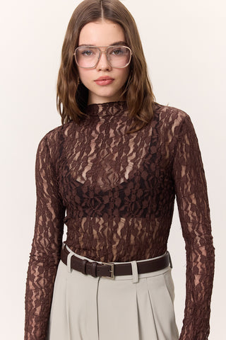 Lace Bodysuit Brown