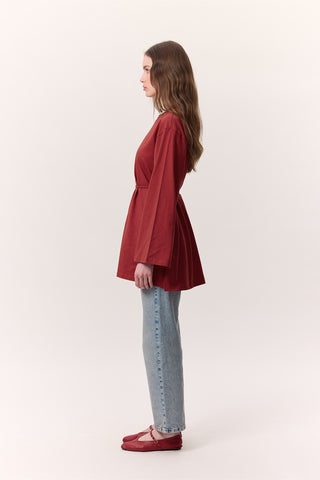 Oversized T-Shirt With Tie Detail Red