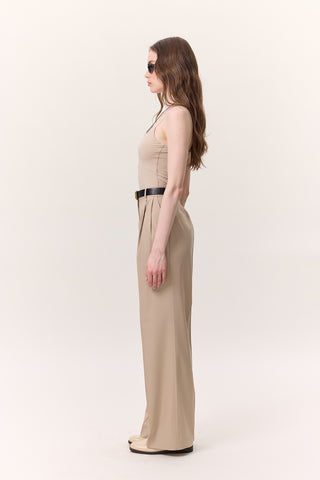Wide-Leg Palazzo Trousers Stone