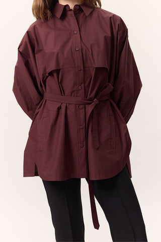 Trench-Style Shirt Burgundy