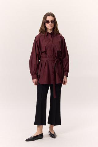 Trench-Style Shirt Burgundy