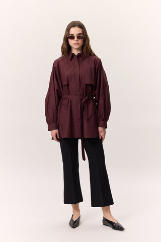 Trench-Style Shirt Burgundy