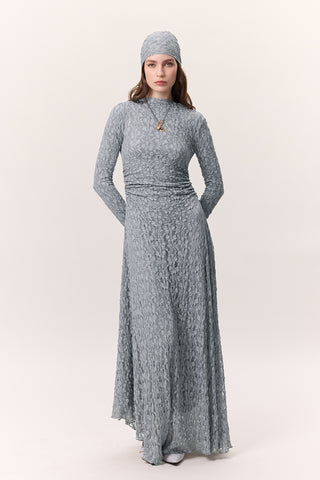 Long Lace Dress Blue