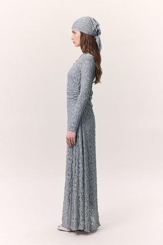 Long Lace Dress Blue