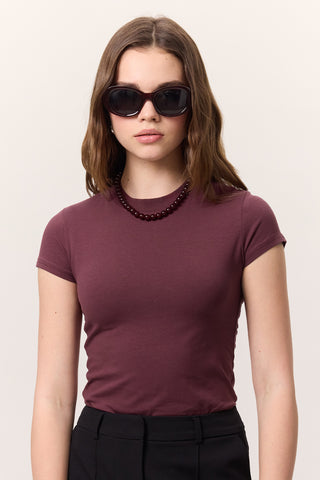 Sleeveless Stretch Bodysuit Burgundy