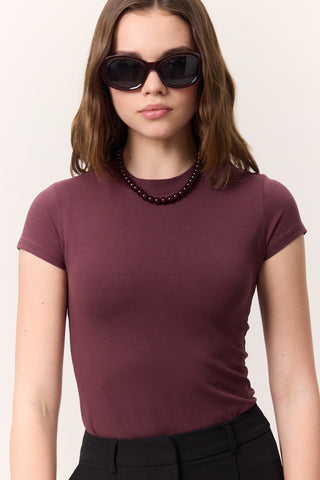 Sleeveless Stretch Bodysuit Burgundy