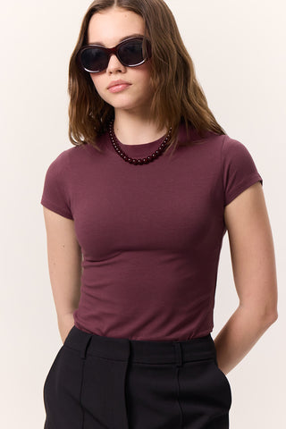 Kolsuz Streç Bodysuit Bordo