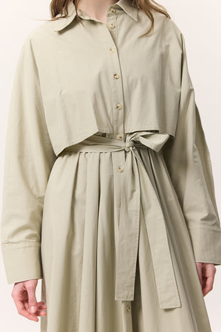Trench-Style Shirt Dress Pistachio Green