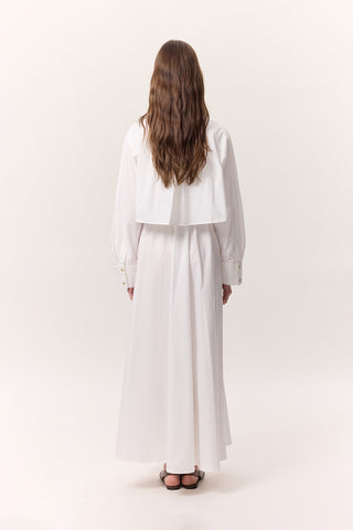 Trench-Style Shirt Dress Ecru