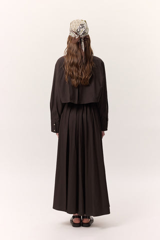 Trench-Style Shirt Dress Brown