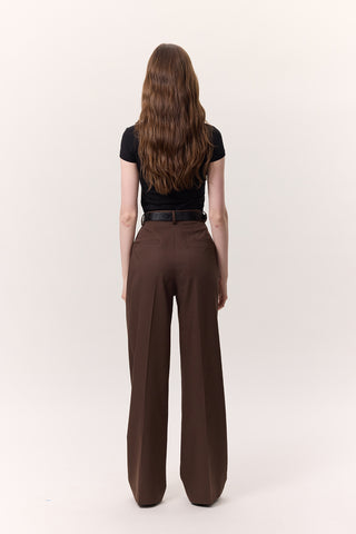 Wide-Leg Palazzo Trousers Brown