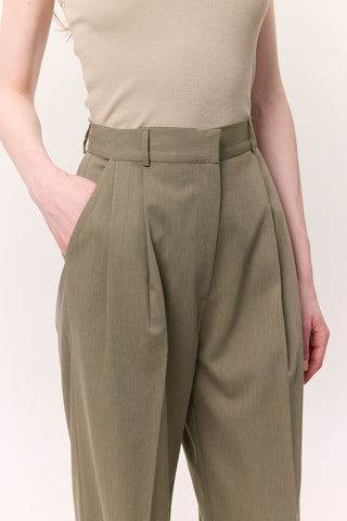 Wide-Leg Palazzo Trousers Green