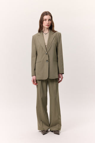 Wide-Leg Palazzo Trousers Green