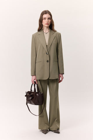 Wide-Leg Palazzo Trousers Green