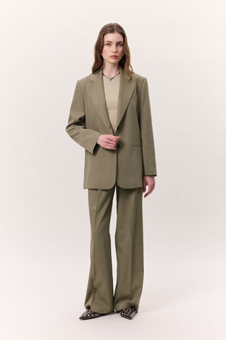 Wide-Leg Palazzo Trousers Green