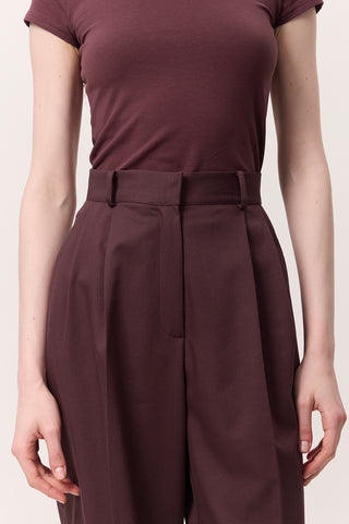 Wide-Leg Palazzo Trousers Burgundy