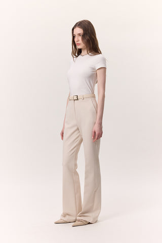 Premium Flared Fit Trousers Stone