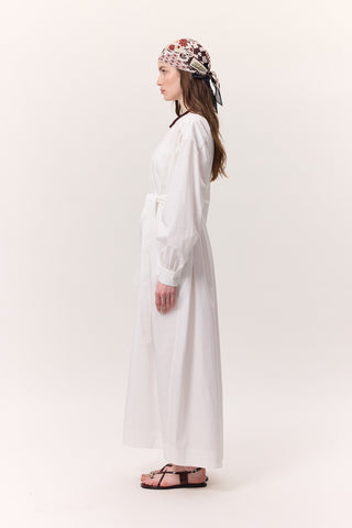 Ruched Detail Oversized Shirt Dress Ecru