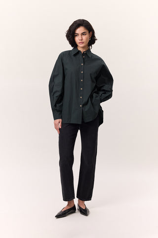 Wide Sleeve Shirt Navy Blue