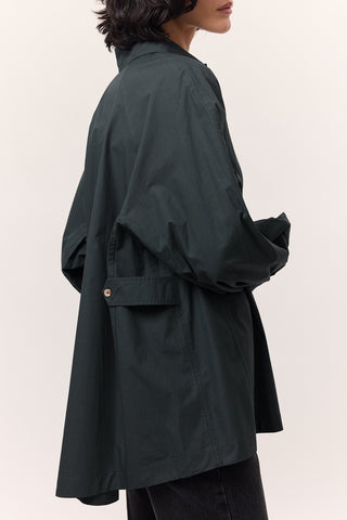 Wide Sleeve Shirt Navy Blue