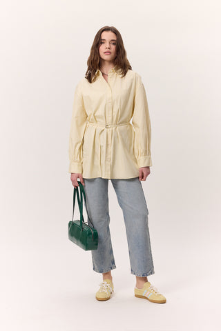 Striped Belted Shirt Yellow