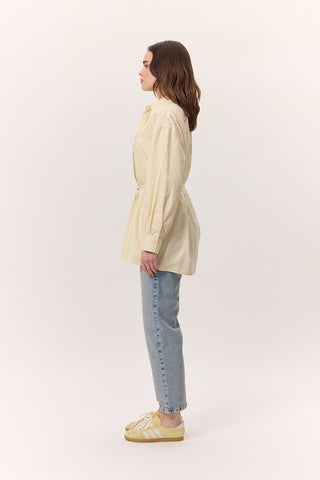 Striped Belted Shirt Yellow
