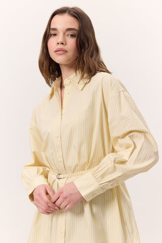Striped Belted Shirt Yellow