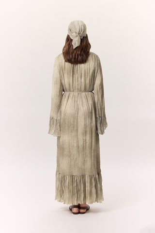 Patterned Crushed Tiered Dress Ruby