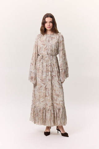 Patterned Crushed Tiered Dress Sophia Salmon