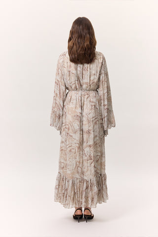 Patterned Crushed Tiered Dress Sophia Salmon