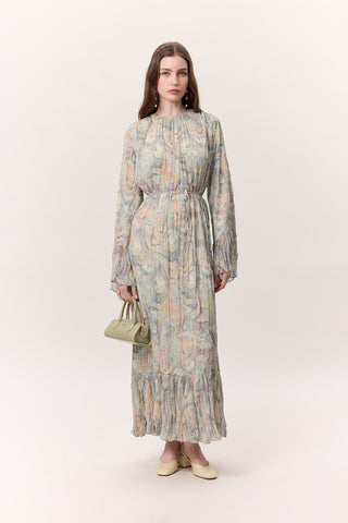 crushed silk tiered dress Crushed Silk Tiered Dress