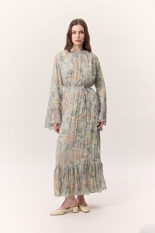 Patterned Crushed Tiered Dress Sophia Green