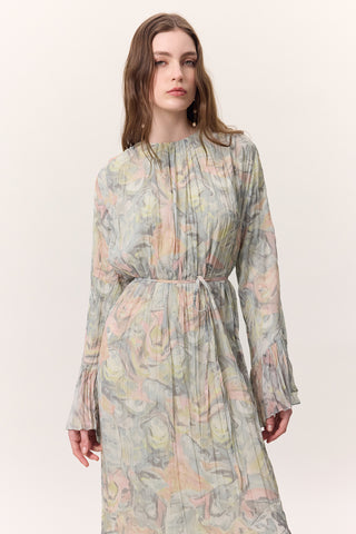 Patterned Crushed Tiered Dress Sophia Green