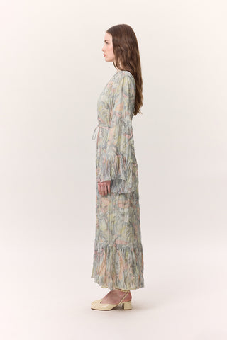 Patterned Crushed Tiered Dress Sophia Green