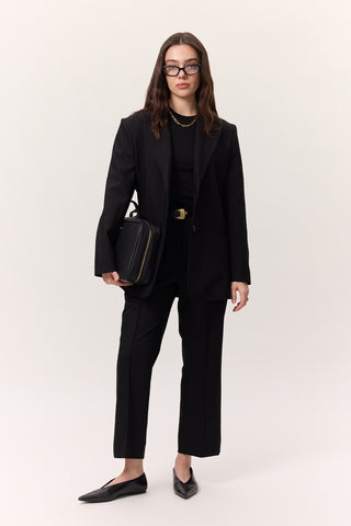 Straight-Leg Trousers Black