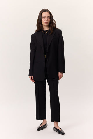 Straight-Leg Trousers Black