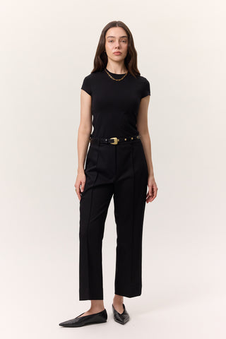 Straight-Leg Trousers Black