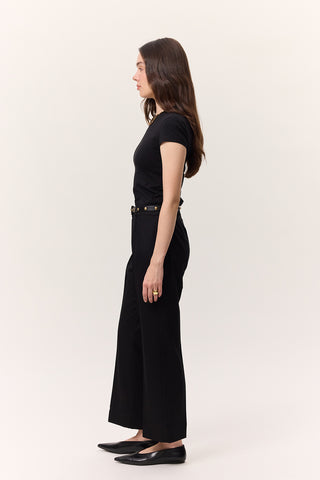 Straight-Leg Trousers Black