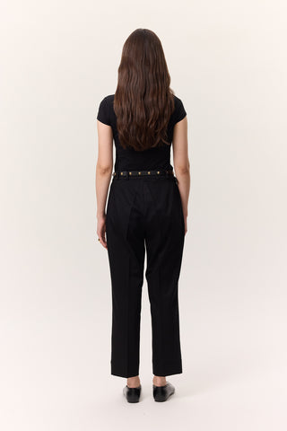 Straight-Leg Trousers Black