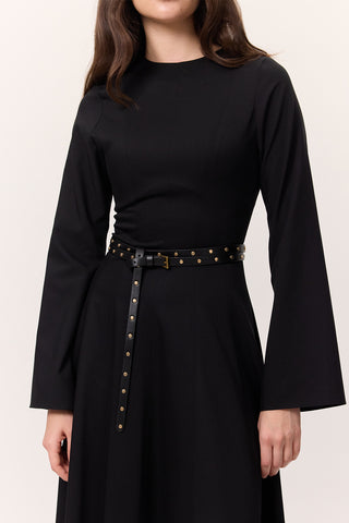 Structured Panel Dress Black
